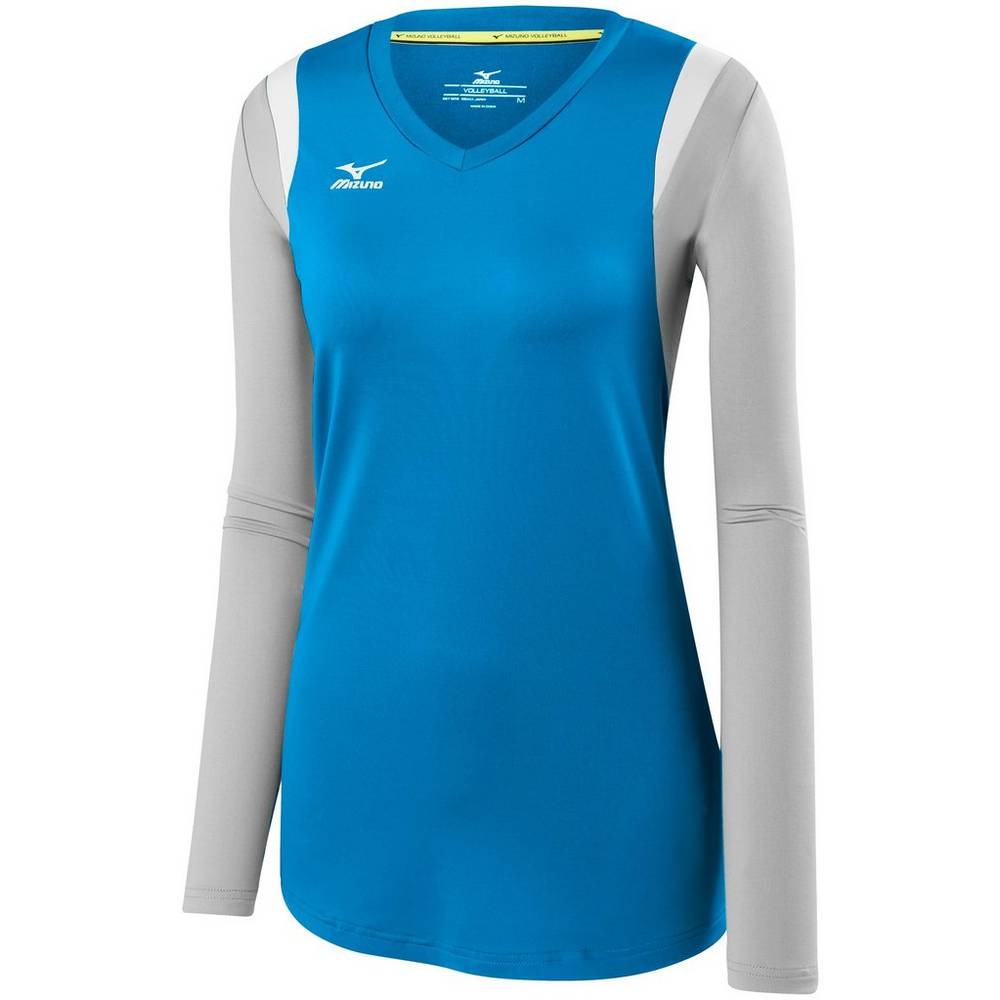 Damske Dresy Mizuno Balboa 5.0 Long Sleeve Volejbalove Modre/Strieborne Vypredaj CGXH84129